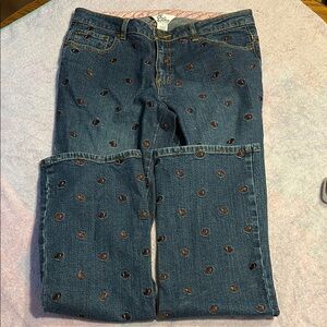 Lilly Pulitzer Puppy Dog Blue Jeans with Brown Puppy Dogs